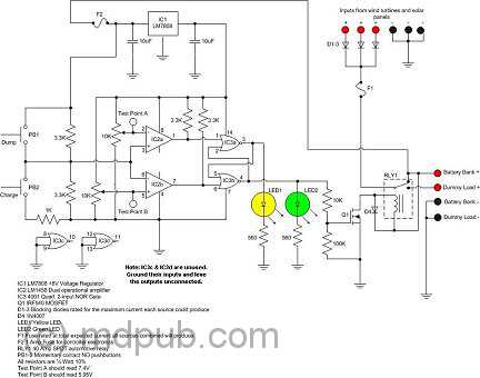 The schematic of my original charge controller circuit.