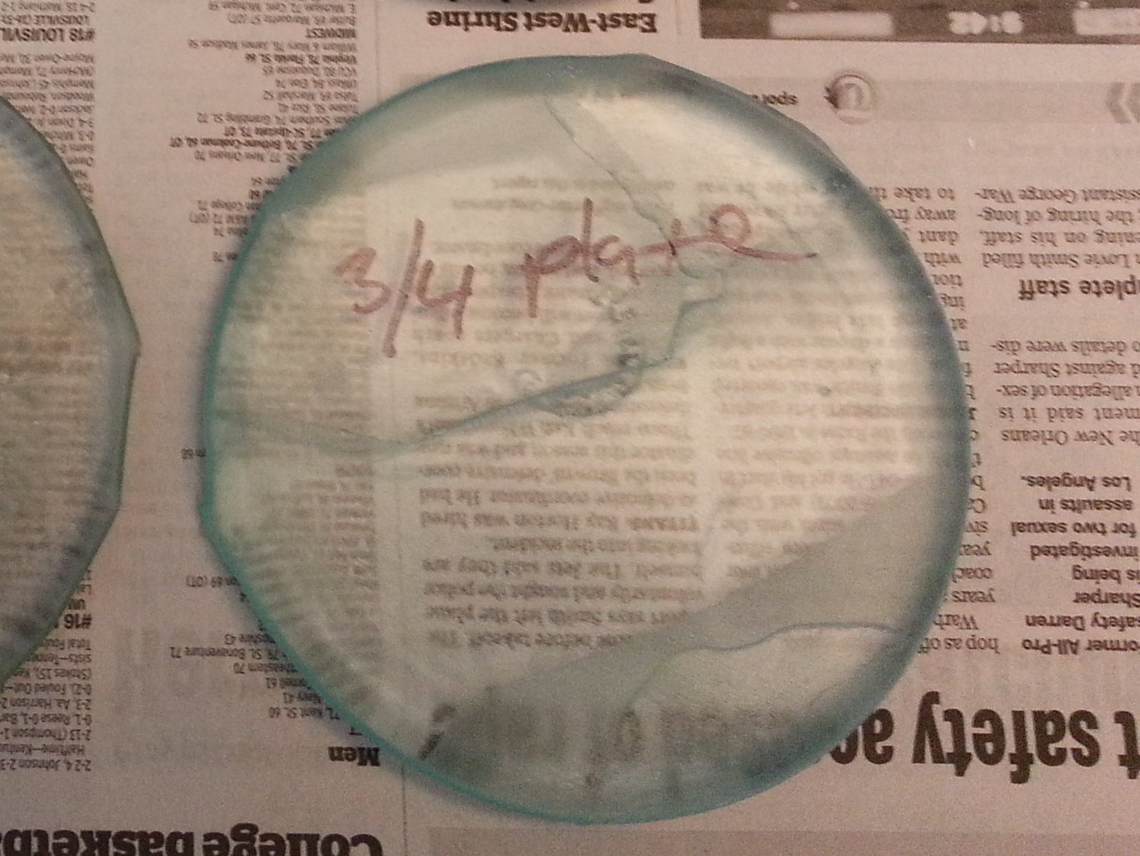 The control sample of glass.