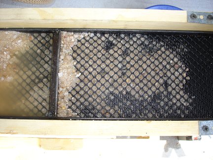 The material left in the sluice